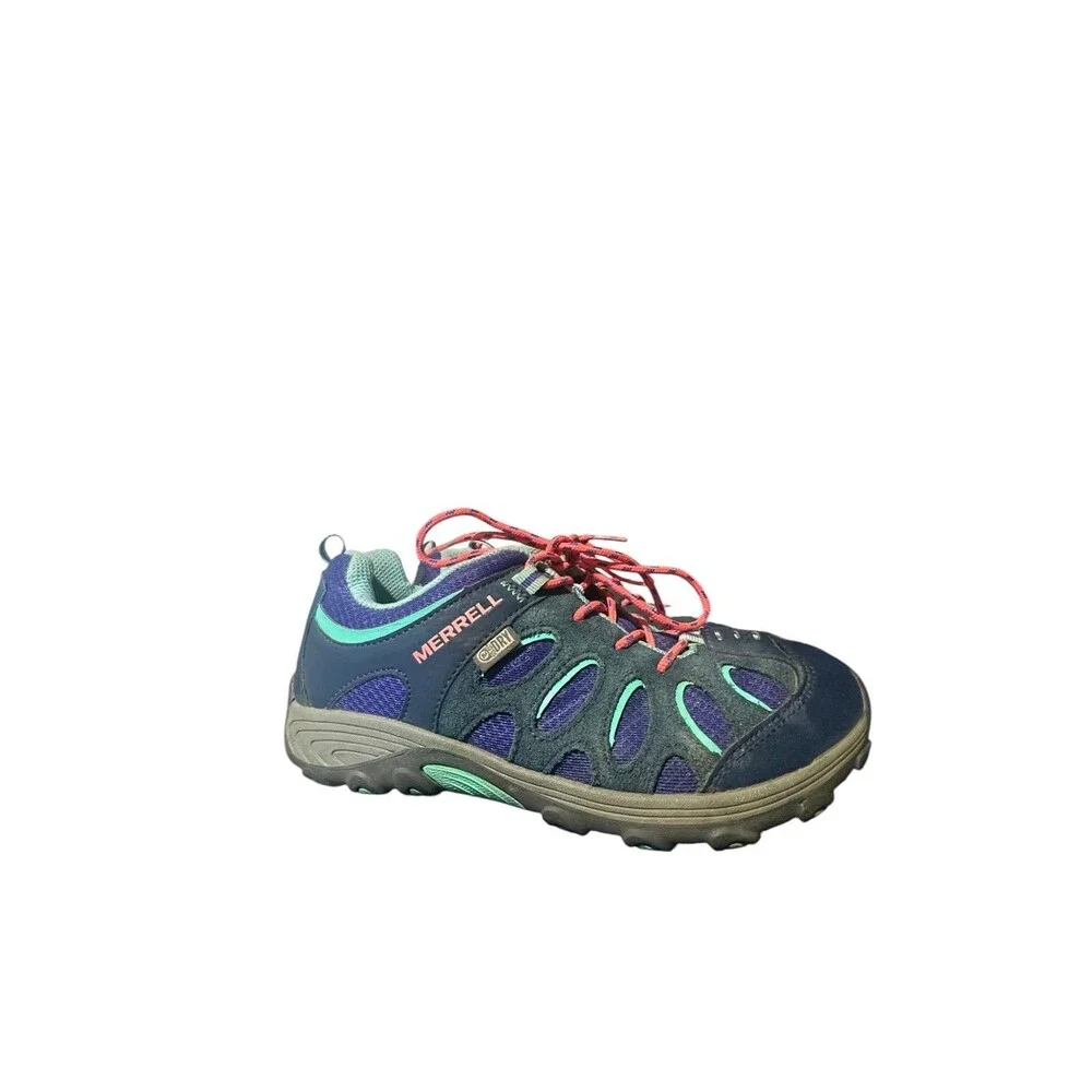 Merrell Chameleon 7 Access Mid Blue Turquoise Youth Hiking Shoes Size 4M Lace Up